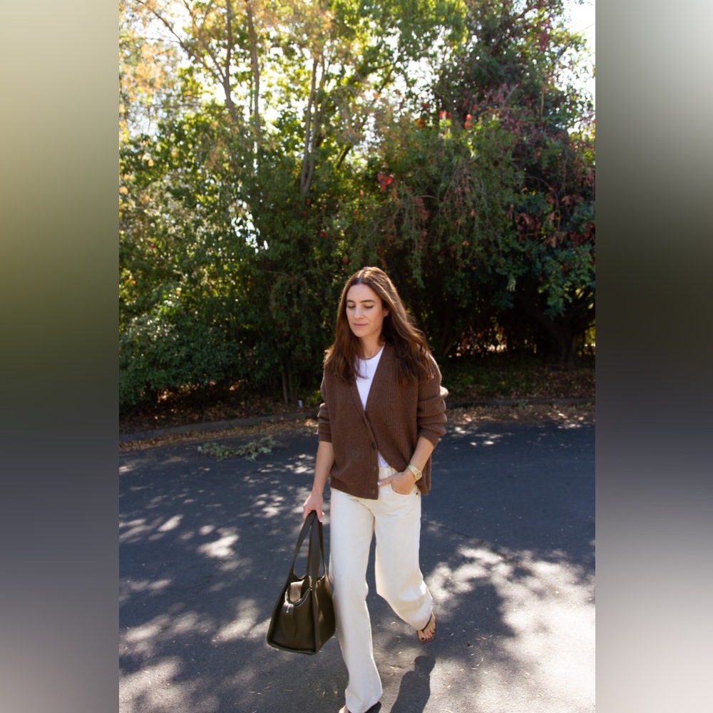 Jenni Kayne Cropped Cocoon Cardigan in Nutmeg (cashmere-wool blend) - Picture 4 of 8
